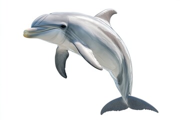 Obraz premium Dolphin jumping and smiling isolated on a white background