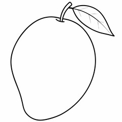 mango  line art  Silhouette Vector illustration
