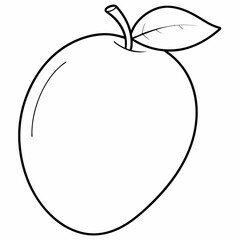 mango  line art  Silhouette Vector illustration
