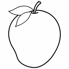 mango  line art  Silhouette Vector illustration
