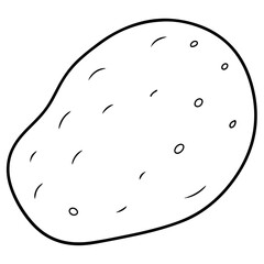 potato line art  Silhouette Vector illustration
