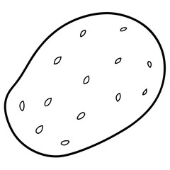 potato line art  Silhouette Vector illustration
