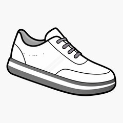 shoe line art Silhouette Vector illustration
