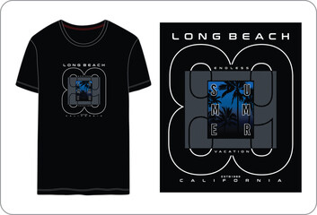 Obraz premium Longbeach summer typographic Vector design illustration t shirt printing