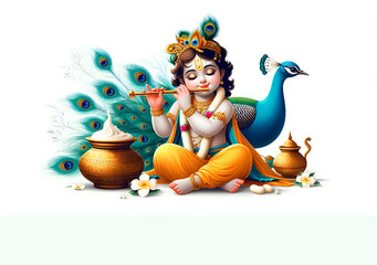 festival of happy shree krishna janmashtami abstract design background