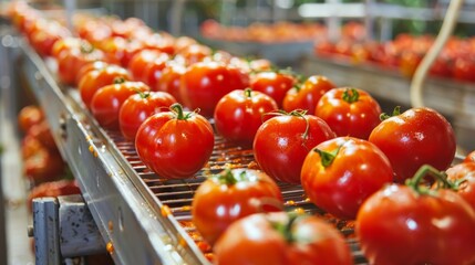 Industrial production of tomatoes and tomato paste