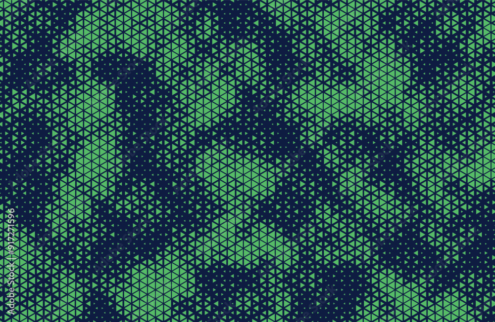 Poster Triangular Halftone Texture Retrowave Vector Geometric Technology Abstract Background. Half Tone Triangles Retro Colored Pattern. Minimal 80s Style Dynamic Tech Structure Wallpaper