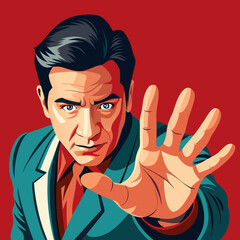 Man's hand holding out for something. Man demanding something