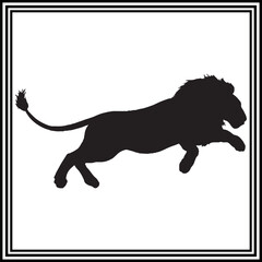 Lion black silhouette , lion vector .