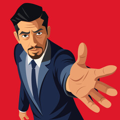 Man's hand holding out for something. Man demanding something