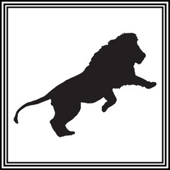 Lion black silhouette , lion vector .