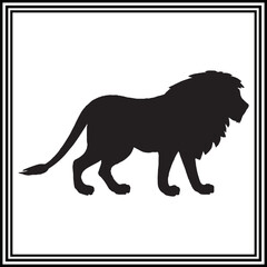 Lion black silhouette , lion vector .
