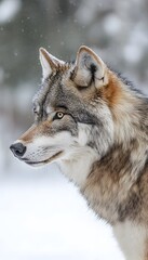 Naklejka premium wolf in the snow