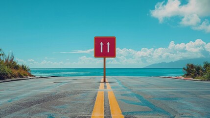 Single line road sign arrow illustration single vector icon road sign travel sign alternative art. Continuous single line road sign. Sign background. Guidance information.