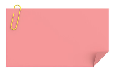 3D note paper. 3D illustration.