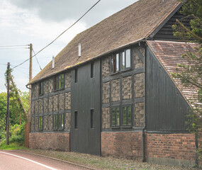 View of a converted barn in the UK countryside