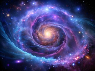 Galactic Vortex: Swirling Stars, Cosmic Dust, and Vibrant Nebula Art in Deep Space