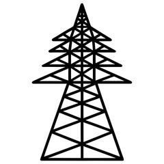 Of Power tower silhouette art Vector