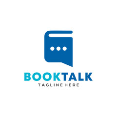 Book talk logo template illustration, Chat book vector logo design Perfect for business