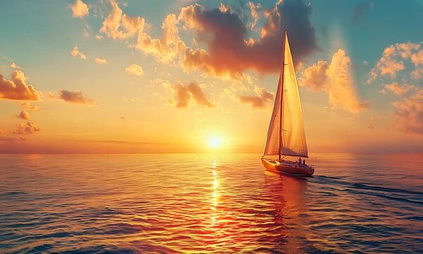 sailboat at sunset