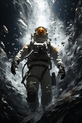 Fototapeta premium Futuristic Astronaut Explorations in Deep Space and Alien Worlds.