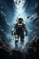 Fototapeta premium Futuristic Astronaut Explorations in Deep Space and Alien Worlds.