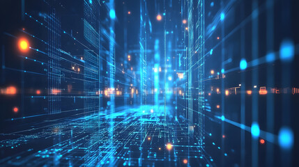 Naklejka premium Digital transformation is reshaping how businesses operate, leveraging advancements in technology drive innovation efficiency.Embracing digital tools platforms allows companies to streamline processes