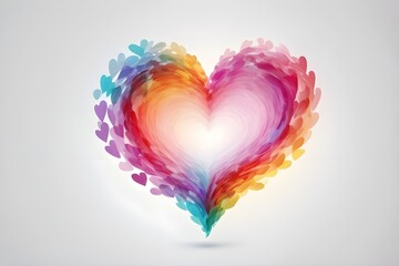 Rainbow Colors Gradients Creating Wonderful Heart Shape: Symbolizing Love, Beauty, and Life's Charm for Specially Lovers with Copy Space