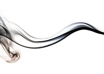Black and white color smoke wave isolated on white or transparent background