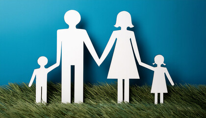  paper cutting of a family holding hands together reflecting the importance of family