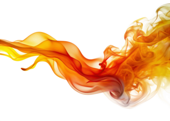 Orange and yellow color smoke wave