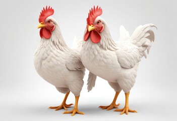 Fototapeta premium rooster and chicken