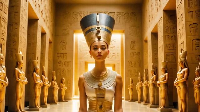 Portrait of the majestic and beautiful Egyptian Queen Nefertiti