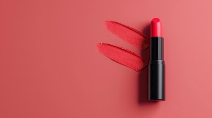 Obraz premium The brand's beauty cosmetics, professional lip cosmetics in pink and pastel tones.