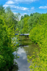 Beautiful summer day on the Yauza river in Moscow