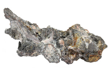 native lead from Lautenthal, Harz, Germany isolated on white background