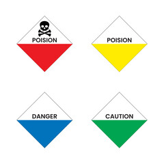 poison danger caution label vector eps