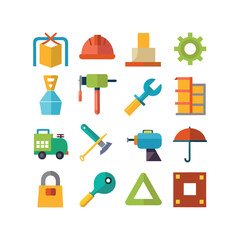 A set of construction tools icons vector design illustration template