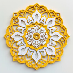 rangoli ornament on solid white background