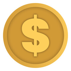 3d golden dollar sign icon