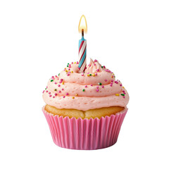 Delicious Birthday Cupcake With Buttercream 