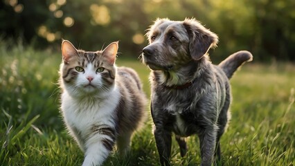 Fototapeta premium cat and dog