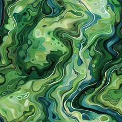 Abstract green and blue swirl pattern.