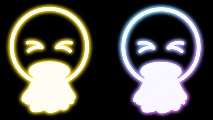 bright vomiting emoji illustration. vomiting facial expression icons.