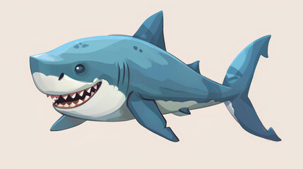 cute shark animation with smile