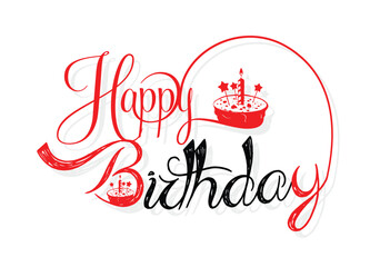 Happy Birthday Typographi with birthday party element