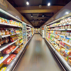 Fototapeta premium rack in shopping mall or supermarket