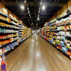 rack in shopping mall or supermarket