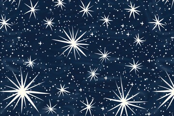 White Stars and Dots on a Blue Background