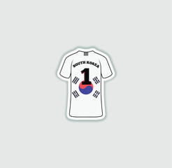 Get a sticker with a unique design of the South Korea football jersey! A stylish and vibrant accessory for fans. Show your support for your favorite team!